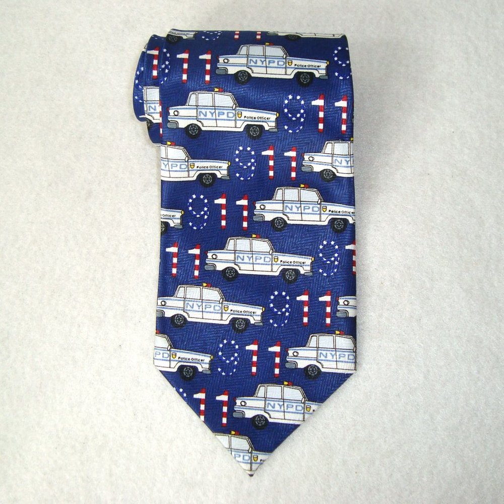 911 NYPD Tie by Umo Lorenzo ITALY